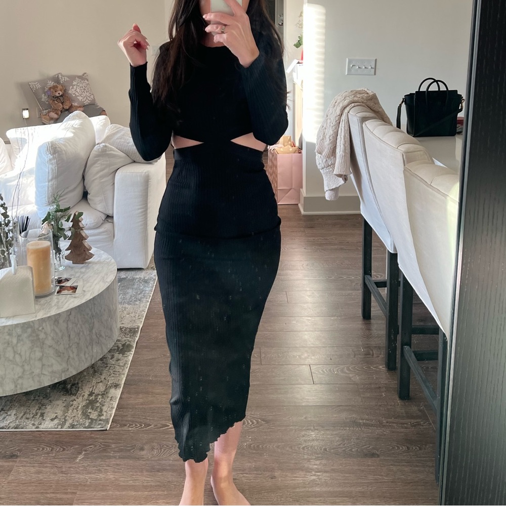 NWT Zara Ribbed Cut Out Dress